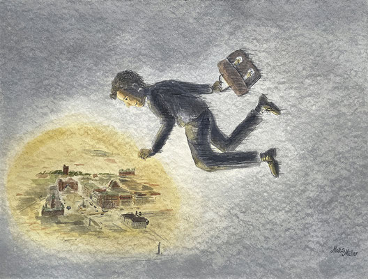 MatsMüller, Flygande dröm, 47x36cm