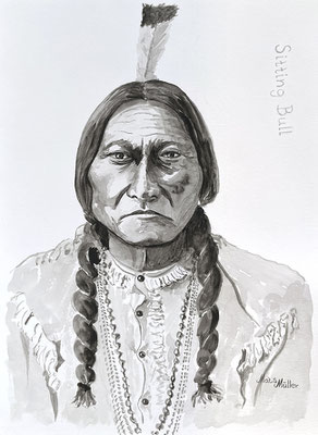 Mats Müller, Sitting Bull, 30x21cm