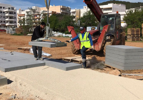 Pinza mecanica para baldosas grandes