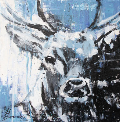 Buntwild blau 30x30 Acryl