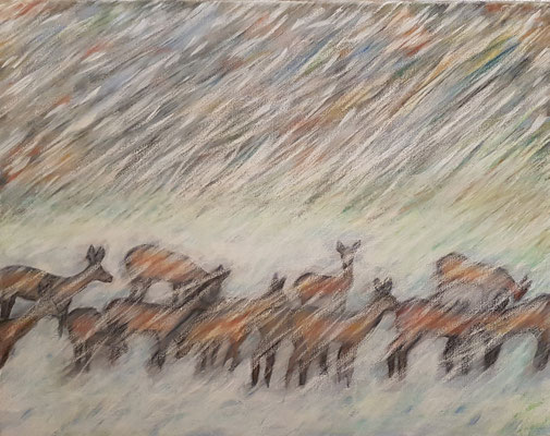 Schneesturm / Acryl 40 x 50cm