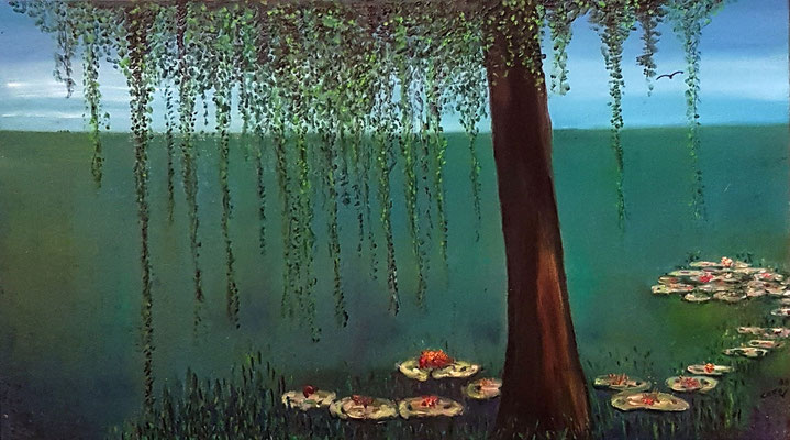 Seerosen / Oel 40 x 70cm 
