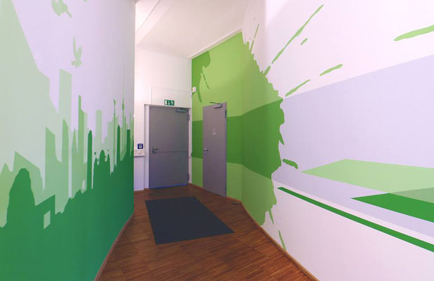 Graffiti Büro Gestaltung der Berliner App Firma "Karl Marx"