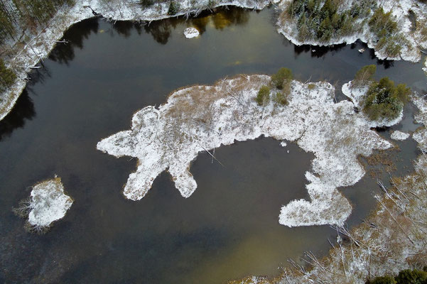 Drohnenfoto - Vogelperspektive - Drohne - Drohnenbild - Luftaufnahme - See - Deixlfurter See - Tutzing - Fünfseenland - Muster - Formationen - Winter