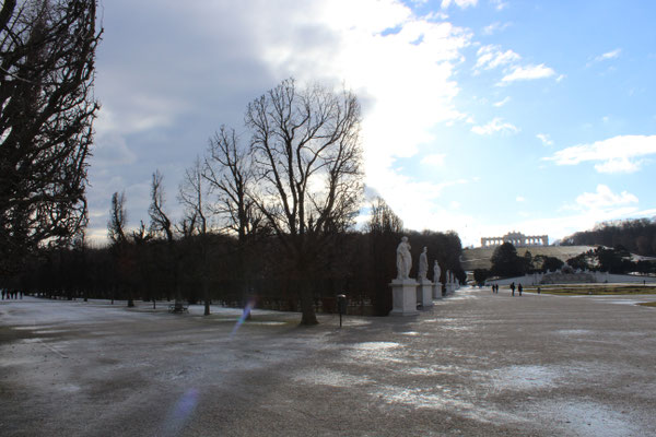 Ausblick auf Park und Gärten des Schloss Schönbrunn 