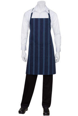 AB024NBU MANDIL CON PETO AZUL CON RAYAS MARCA CHEFWORKS