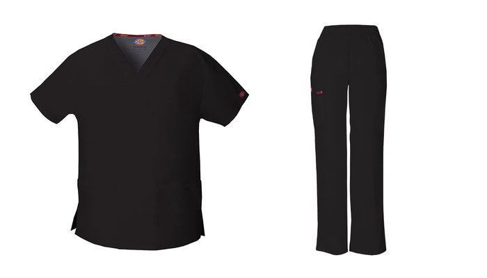 JUEGO DE PIJAMA QUIRÚRGICA DE DAMA COLOR NEGRO MARCA DICKIES (86706-86106)