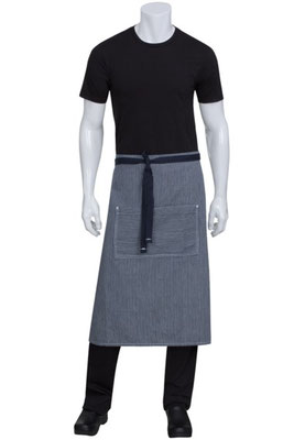 AW051-IBL MANDIL SENCILLO DE RAYAS CON TEXTURA COLOR AZUL MARCA CHEFWORKS