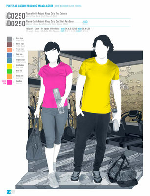 PLAYERA  DAMA Y CABALLERO JASPE CUELLO REDONDO VARIOS COLORES MARCA YAZBEK