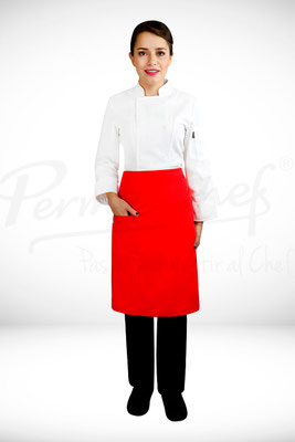 MANDIL CORTO COLOR ROJO MARCA PERMACHEF