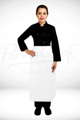 MANDIL SENCILLO CON PRETINA COLOR BLANCO MARCA PERMACHEF
