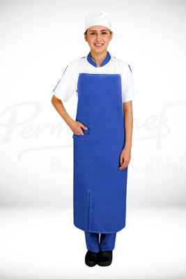 MANDIL DE PETO DUBAI COLOR COBALTO MARCA PERMACHEF