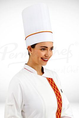 GORRO ALTO LINEA BRAVA COLOR BLANCO MARCA PERMACHEF