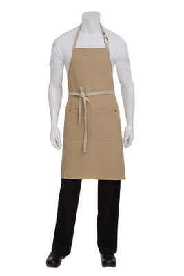 ABCD056NAT MANDIL DE PETO MEZCLILLA AUSTIN COLOR ARENA MARCA CHEFWORKS