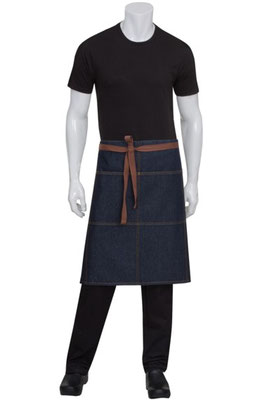 AW049-IBL MANDIL CORTO DE MEZCLILLA INDIGO MARCA CHEFWORKS