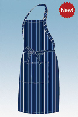 A500NFW MANDIL CON PETO RAYADO MARINO/CREMA MARCA CHEFWORKS