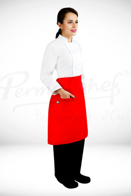 MANDIL SENCILLO COLOR ROJO MARCA PERMACHEF