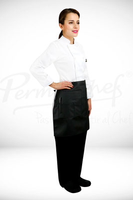 MANDIL TACTOPIEL PARA MESERO COLOR NEGRO MARCA PERMACHEF