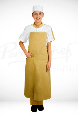 MANDIL DE PETO DUBAI COLOR ORO MARCA PERMACHEF