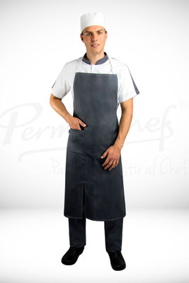 MANDIL DE PETO DUBAI COLOR PLATA MARCA PERMACHEF