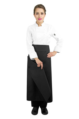 MANDIL DOBLE CON PRETINA COLOR NEGRO MARCA PERMACHEF