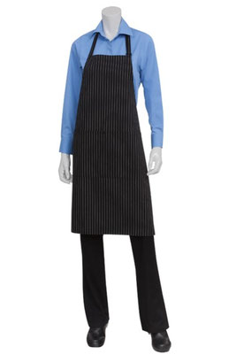 CSAABWP MANDIL DE PETO NEGRO/BLANCO MARCA CHEFWORKS