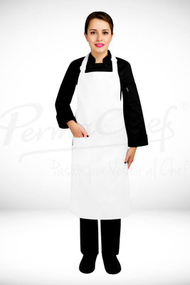 MANDIL DE PETO COLOR BLANCO MARCA PERMACHEF