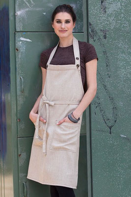 ASCB12NAT MANDIL DE PETO CON TIRANTES DE BOTON COLOR ARENA MARCA CHEFWORKS