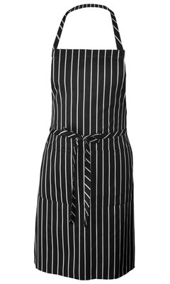 CSBA MANDIL DE PETO NEGRO CON "RAYA DE GIS" MARCA CHEFWORKS