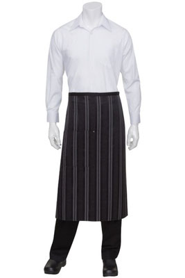 AW025BGY MANDIL SENCILLO COLOR NEGRO CON RAYAS MARCA CHEFWORKS