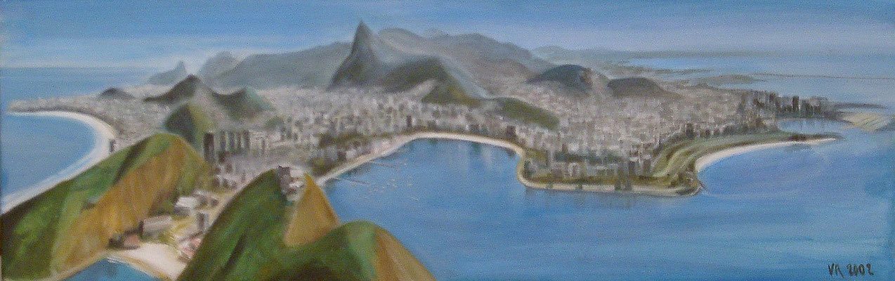 Rio de Janeiro 1 (Pão de Açúcar), 2001, Acryl auf Leinwand 30x100