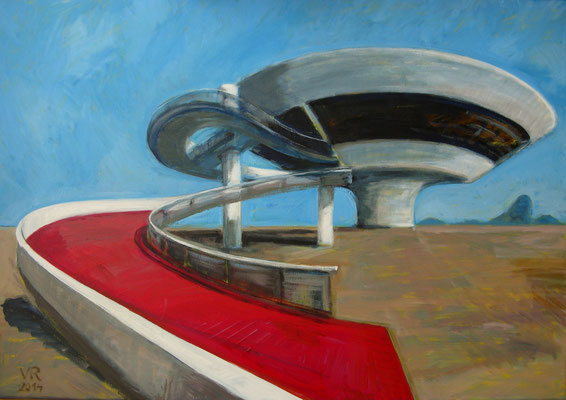Museu Niterói (für Alex), 2014, Acryl auf Leinwand, 100x70