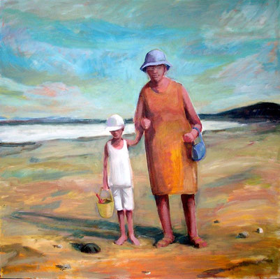 Oma und Kind, 2009, Acryl auf Leinwand 80x80