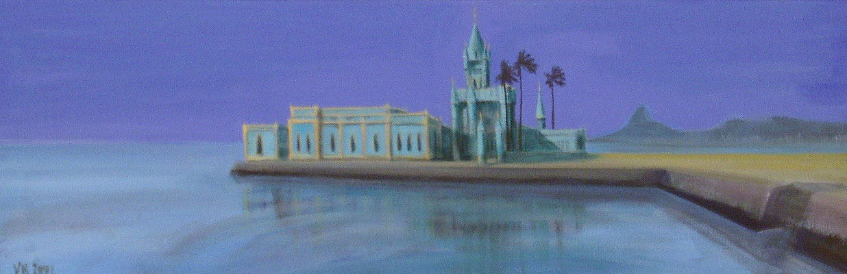 Rio de Janeiro 3 (Ilha Fiscal), 2001, Acryl auf Leinwand 30x100