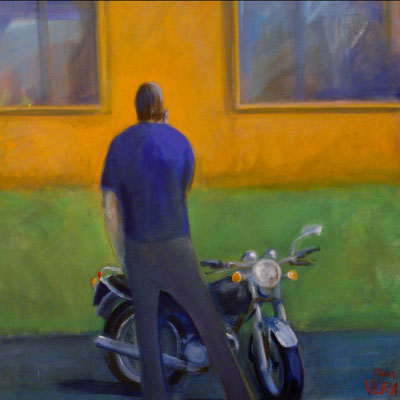 Hartl und Yamaha, 2001, Acryl auf Leinwand, 80x80