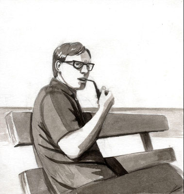 Architekt, 2004, Tusche auf Papier 20x20