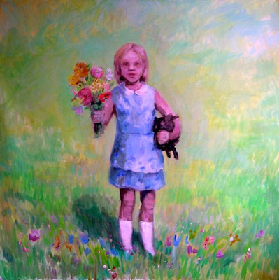 Blumen, 2009, Acryl auf Leinwand 80x80