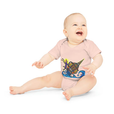 Aquarius Baby Organic Short Sleeve Bodysuit Wassermann Baby Gender Neutral Baby Onesies Organic Baby Clothes Baby shower gift Pink bodysuit 