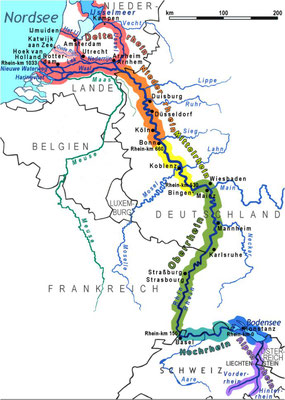 Karte Velotour Rheinquelle bis Nordsee cc wikimedia