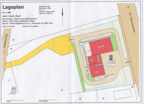 Lageplan von Rettungswache und Feuerwehrhaus