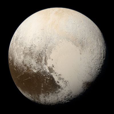 Pluton en vraies couleurs   Source: NASA/Johns Hopkins University Applied Physics Laboratory/Southwest Research Institute/Alex Parker