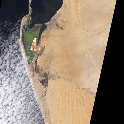 Vue côtière du désert de Namibie avant l'épisode de crue de la rivière Kuiseb. 27 Février 2011.