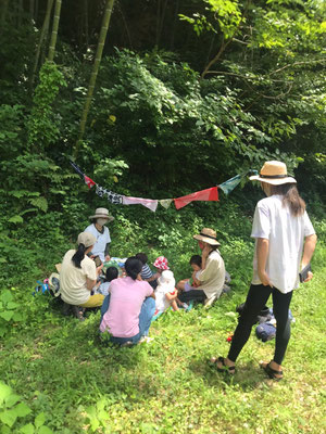 ７月１５日、大沢谷広場プロジェクト（青空共同保育つくしとたね）