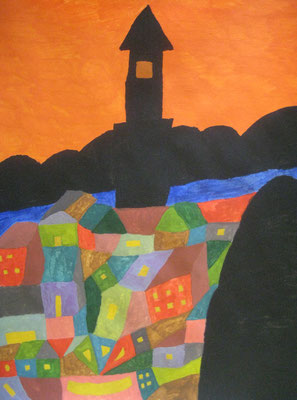 2010　『塔のある町』　41cm×32cm
