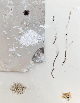 Within a Current 2026 41cm×31.8cm acrylicpainting, plaster, twine. soil, aluminum