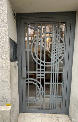 Porte aluminium de style Art Deco