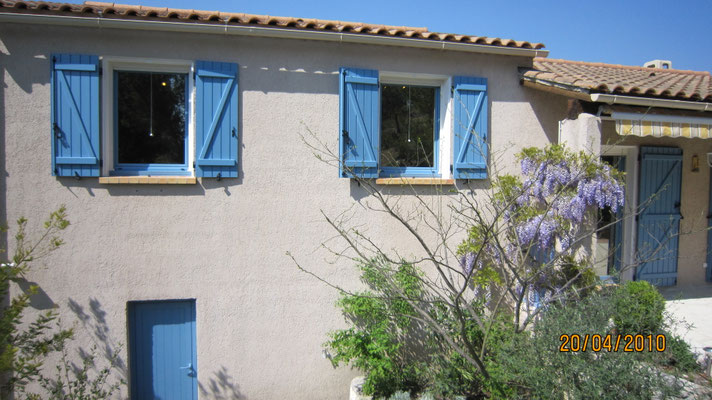 volet bleu aluminium