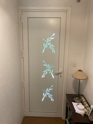 porte d'entrée rameaux d'olivier