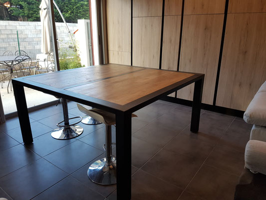 table acier et bois