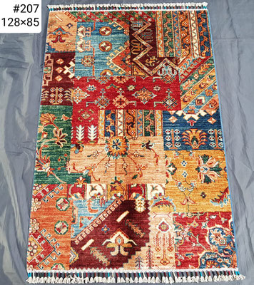 tappeto ziglar con disegno moderno annodato a mano tipo patchwork misura circa 120x80, tappeti Udine